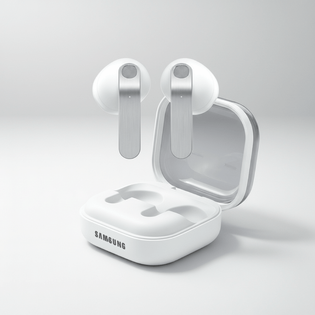 Samsung Galaxy Buds4 — diseño abierto sin almohadillas