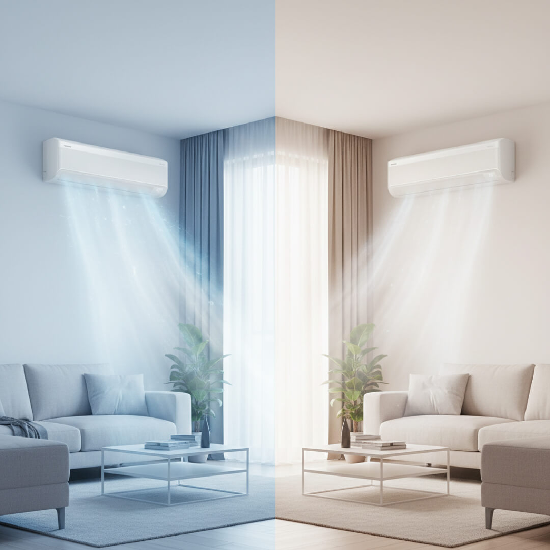 Comparativa modo Fast Cooling vs modo WindFree Samsung — dos etapas del mismo sistema