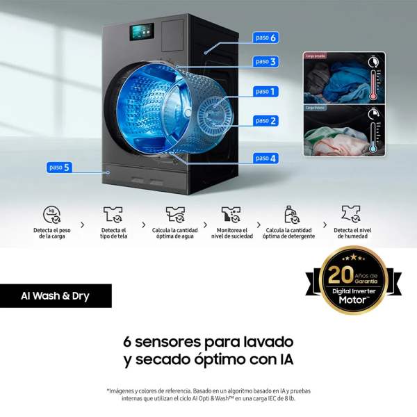 Lavadora Secadora Samsung Bespoke AI Laundry 26Kg - Imagen 6