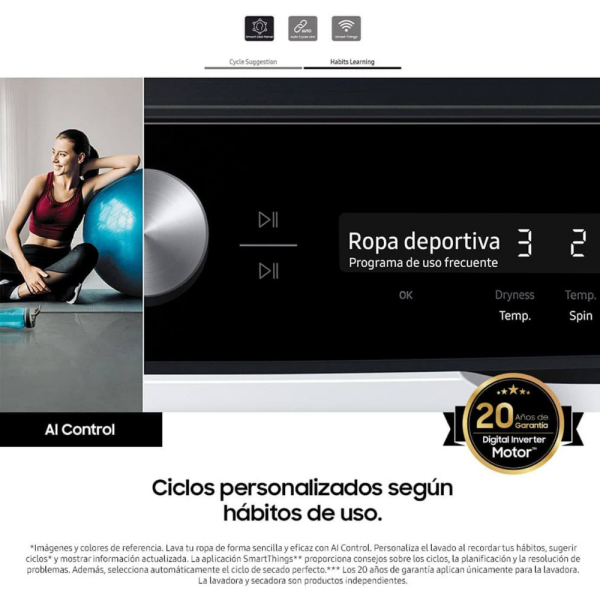 Lavadora Samsung con MultiSteam 22 Kg - Imagen 3