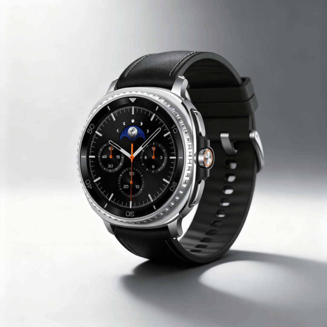 Samsung Galaxy Watch8 Classic — acero inoxidable con bisel giratorio